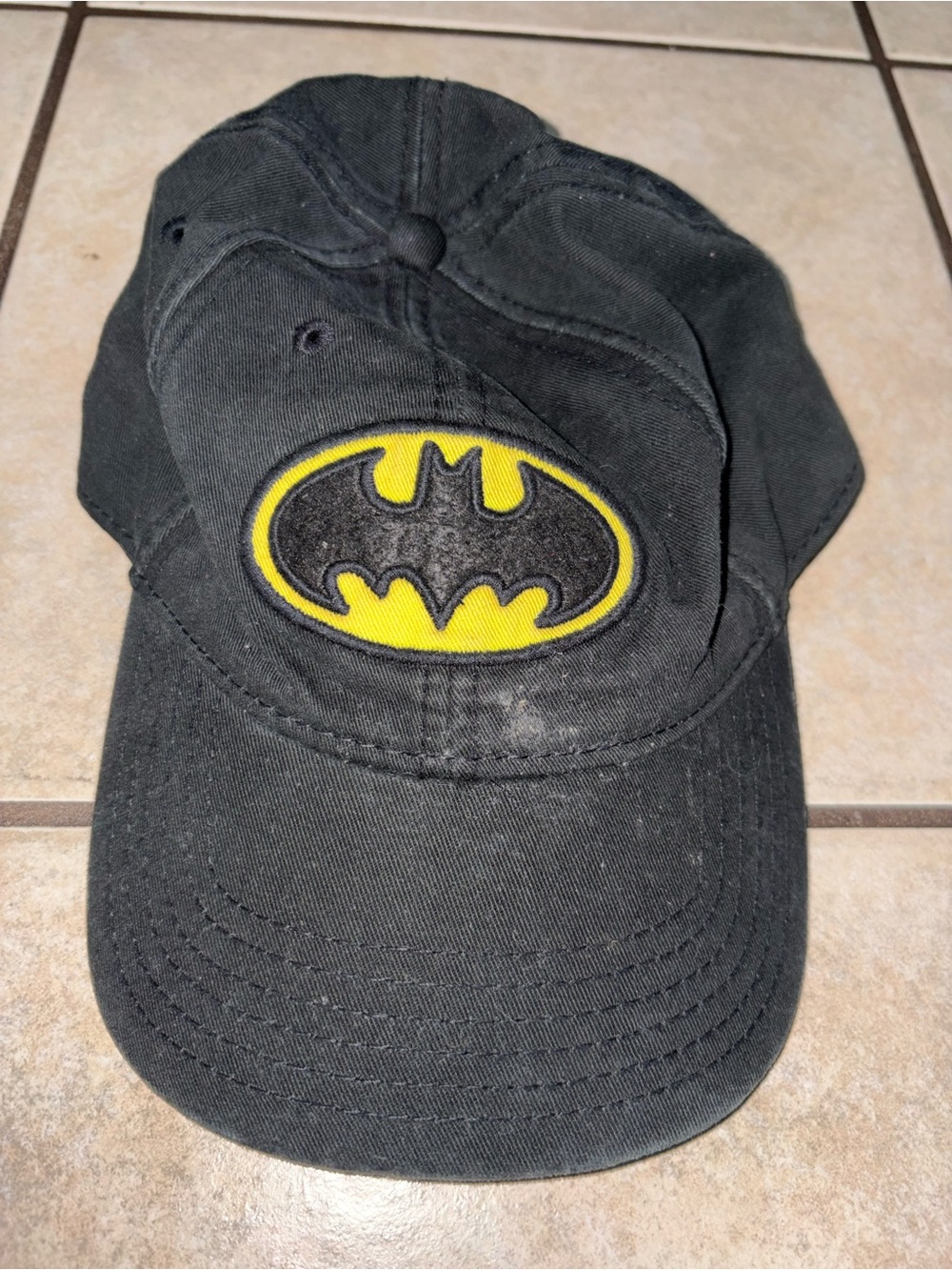 DC Comics Black Baseball Cap with Yellow Batman Logo
